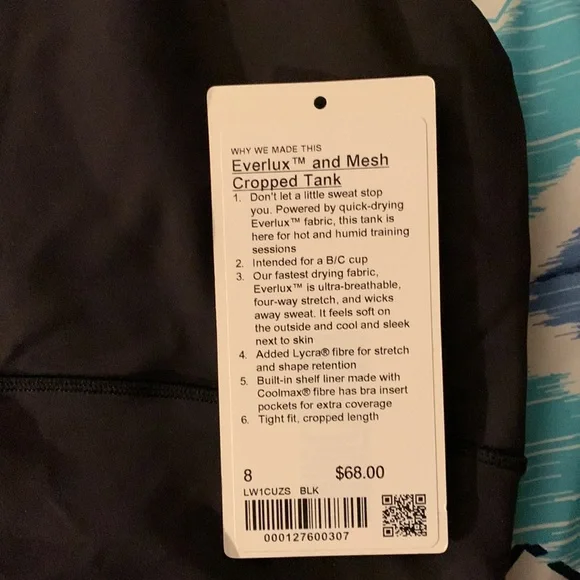 lululemon athletica Black Cropped Tank Top - Picture 2 of 3